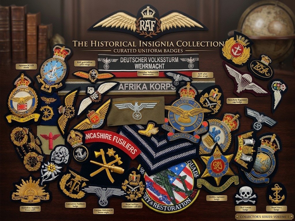 The Historical Insignia Collection - Curated Uniform Badges collage